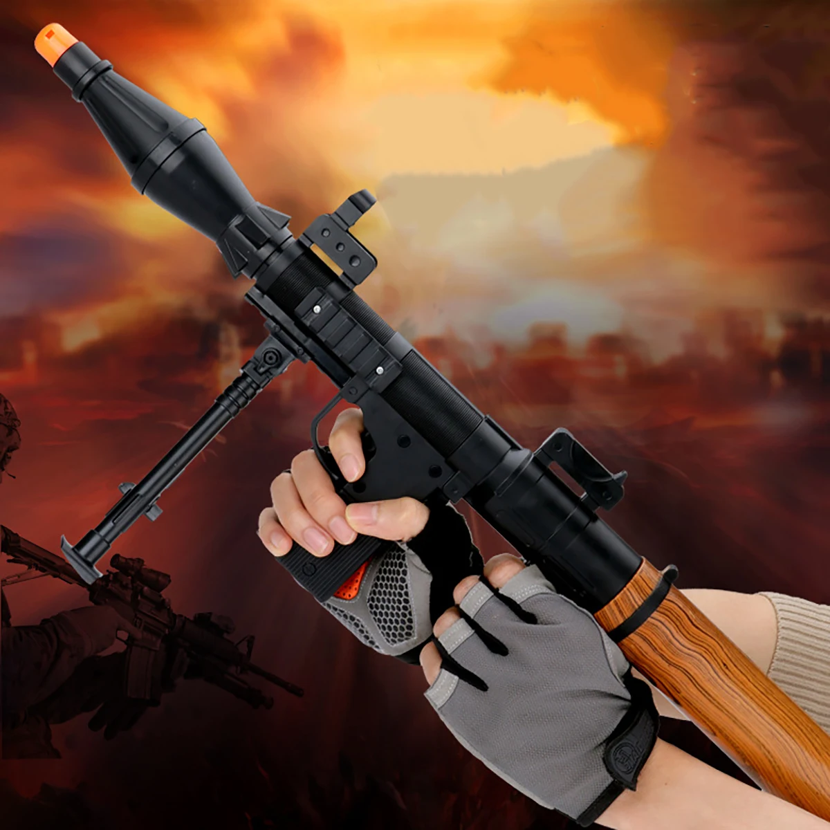 Tactical Grenade Model Plastic Bazooka RPG-7 Grenade Rocket Launcher Cosplay Props, Video Shooting Props, War Game Toys