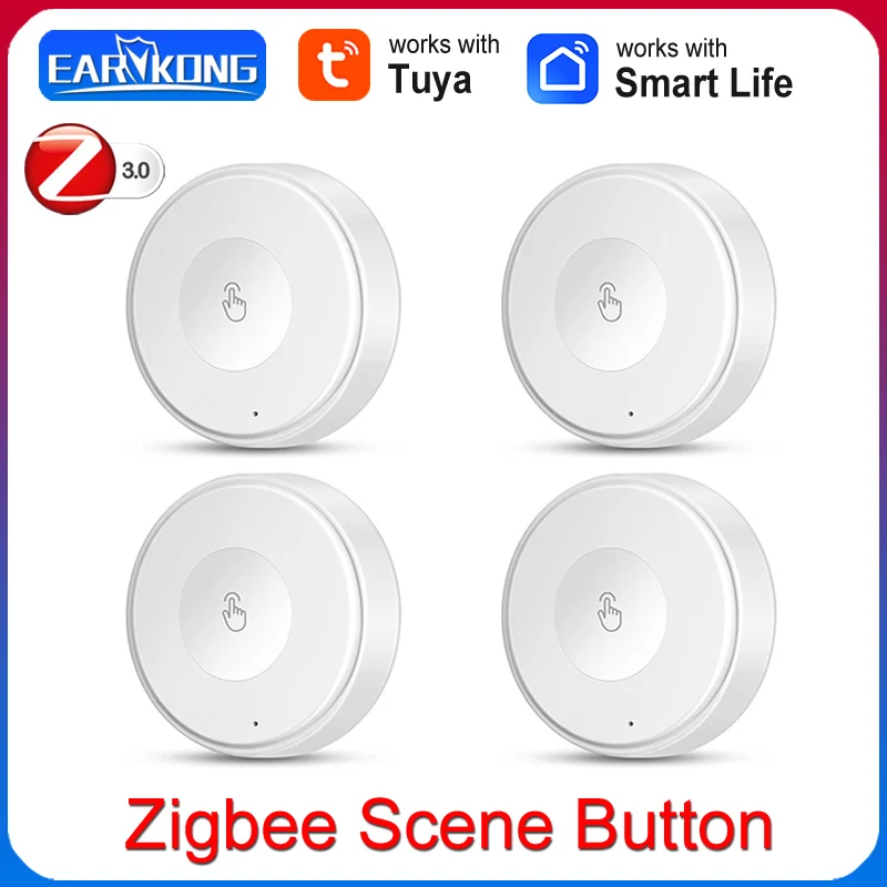 

Tuya Zigbee Button Smart Scene Switch Wireless Home Automation Intelligent Linkage Device App Control Work With Zigbee Gateway