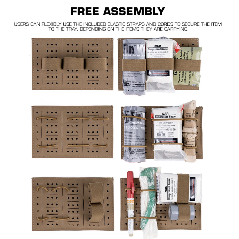 Tactische Multifunctionele Configureerbare Med Tray Insert Mk2 Magic Fastener Plaat voor Shotgun Mag/Zaklamp/Pen/Medical Tool Organiz
