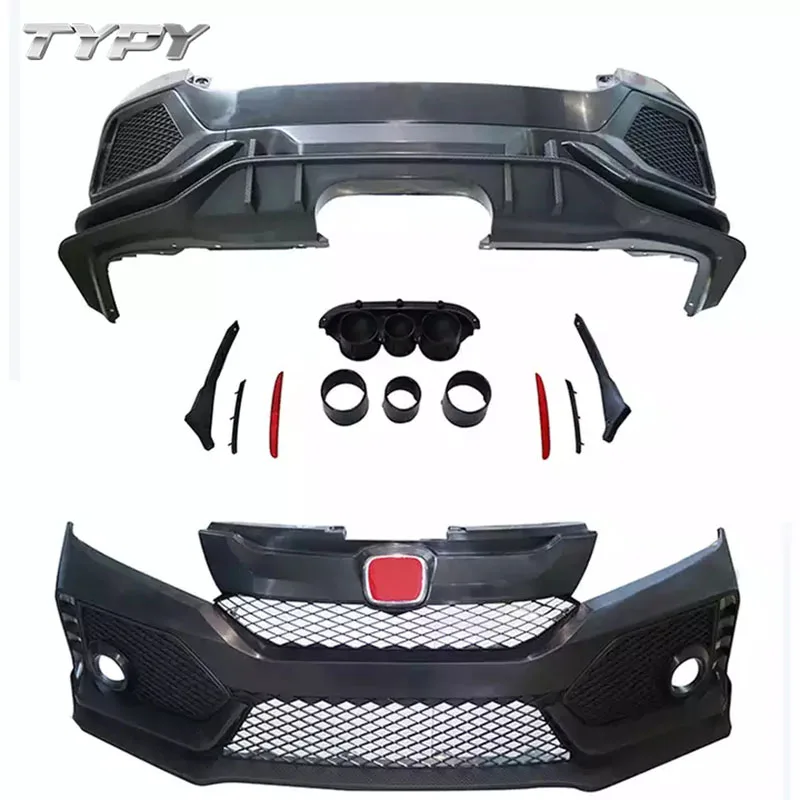 

Car Body kit For Honda City 2015-2020 Upgrade to Type R Style Front Bumper Rear Bumper Bumper Grille and Tail Pipes