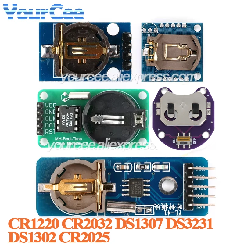 2pcs/1pc DS1302 Real Time Clock Module for Arduino AVR ARM PIC SMD CR2032 Battery Holder Box DS3231 AT24C32 IIC Module DS1307