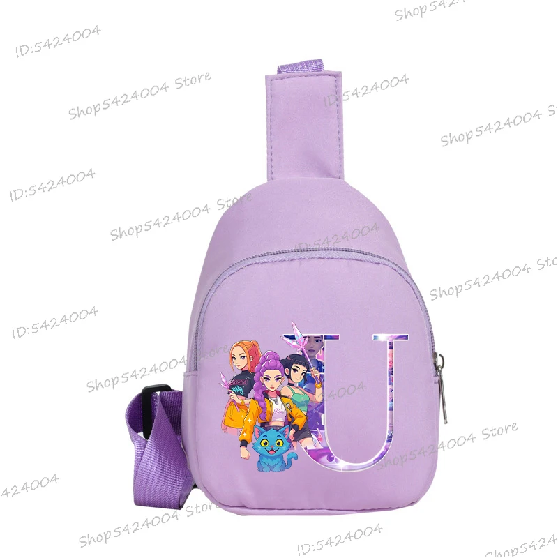 Y2K Kpop الأبجدية شخصيات الفيلم الاطفال حقيبة صدر للرجال الكرتون جماليات حقيبة كتف موضة أكياس التخزين المحمولة حقيبة الهاتف المحمول