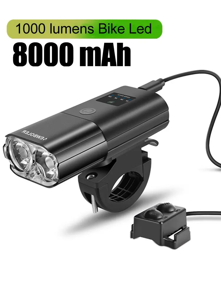 AliExpress NEWBOLER Bicycle Light 1000Lumen 4000mAh Bike Headlight Power Bank Flashlight Handlebar USB Charging MTB Road