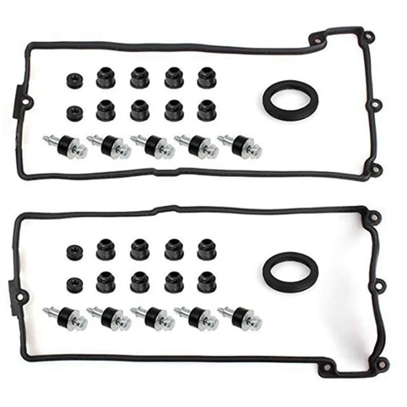 Car Engine Valve Cover Gasket Set L+R 11127513194 11127513195 for Bmw 545I 550I 645Ci 750Li X5 Replacement Parts 2PCS