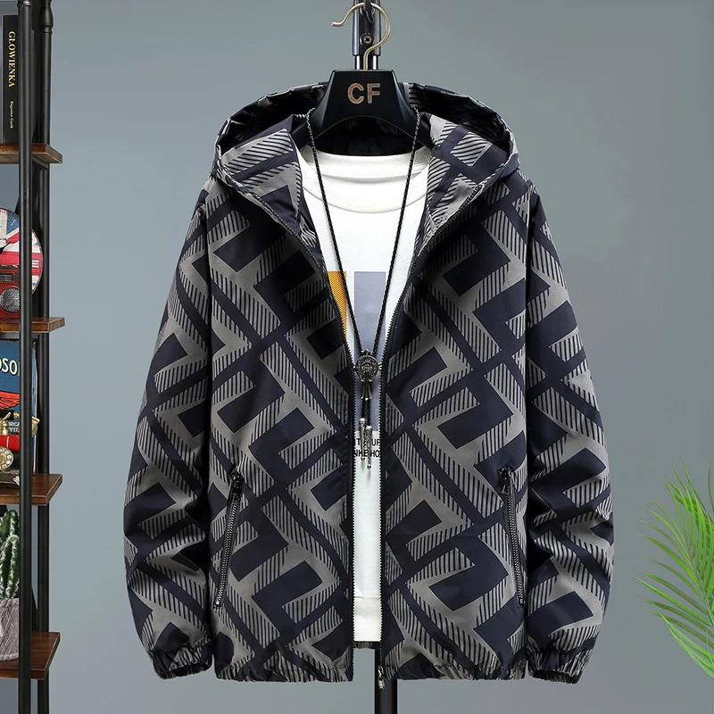 سترة الرجال سترة الربيع والخريف المحطة الأوروبية الاتجاه العلامة التجارية موضة سليم مقنعين الرجال 2025 الاتجاه الرجال عادية #2