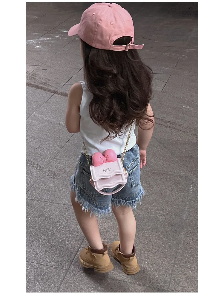 Niedliche Umhängetasche mit Schleifenkette, koreanische Mini-Schultertasche für Mädchen, Kinder, Mutter, Tochter, passende Modetasche – Detail 13