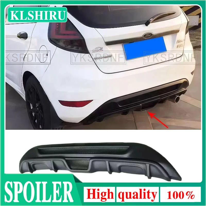 Para Ford Fiesta MK7 2008-2013 Accesorios para Coche Estilo ST ABS Negro Mate Difusor de Labio de Parachoques Trasero Divisor de Faldón Spoiler