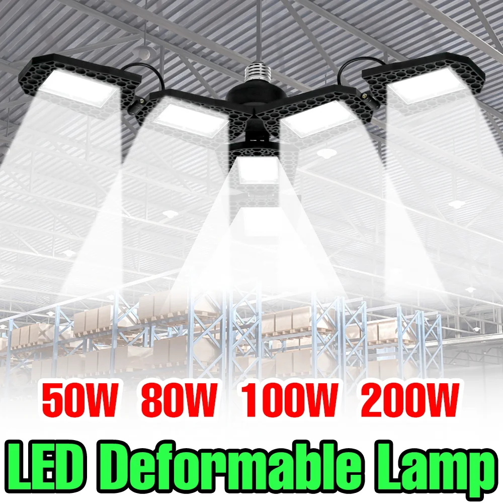 200 واط LED مصباح المرآب لمبة E27/E26 مصباح السقف طوي تشوه AC100-277V الأضواء مستودع ورشة عمل الطابق السفلي الإضاءة