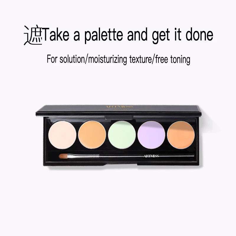 Waterproof Sweat-proof 5-Color Concealer for Acne Marks Spots Skin Smoothing Eye Bags Dark Circles Coverage Makeup Product