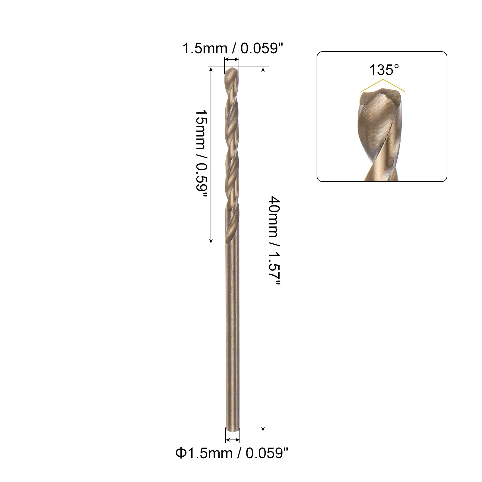 12pcs 1mm 1.5mm 2mm 2.5mm High Speed Steel HSS  4341 Twist Drill Bits Ti-Coated Metal Drill Working Tools Drill Set