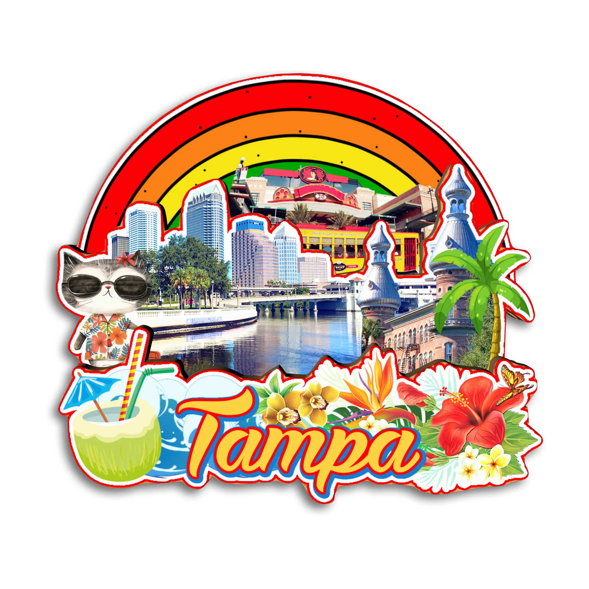 ميامي تامبا أورلاندو جاكسونفيل فلوريدا الولايات المتحدة الأمريكية مغناطيس الثلاجة هدية تذكارية للسفر ديكور هاندماردي #6