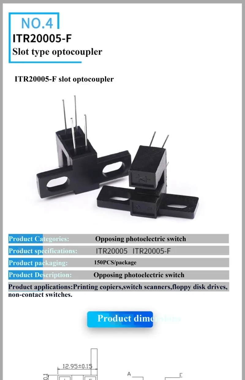 Durchstrahl-Schlitz-Optokoppler Fotoelektrischer Schalter Sensor ITR9606/9608/1120/20005-F ST150 – Detail 12