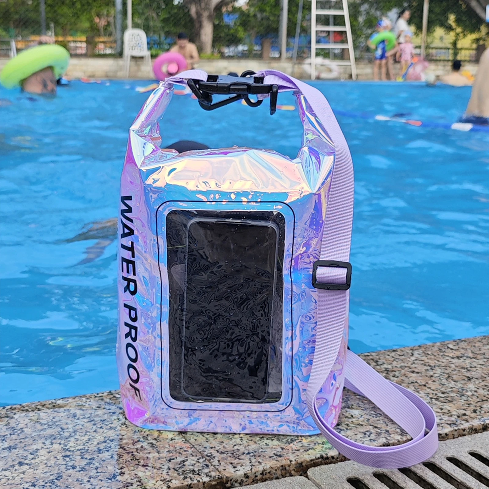 2L/5L Swimming Dry Bag Touch Screen Outdoor Waterproof Shoulder Kayak Trekking Beach Drifting Pack Rafting Surfing Boating Bag