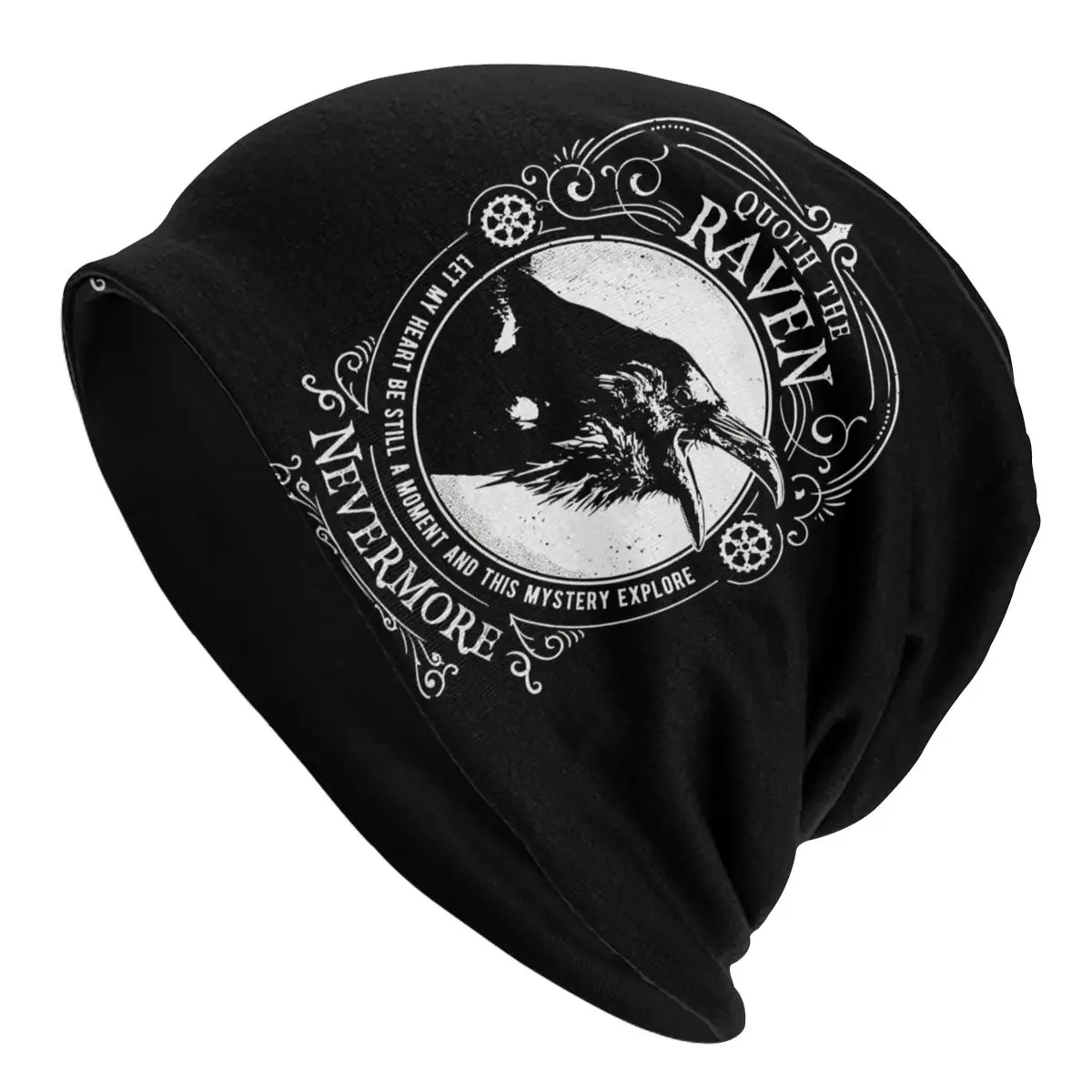 

Skullies Beanies Caps Nevermore Quoth The Raven Thin Hat Autumn Spring Bonnet Hats Men Women's Street Ski Cap