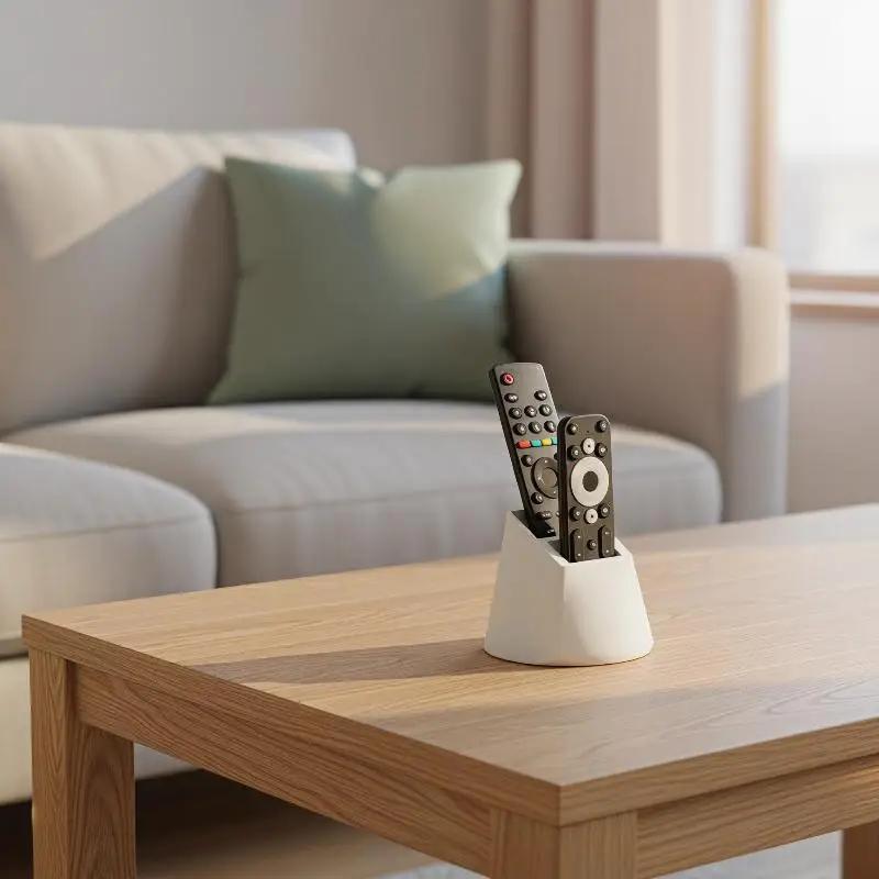 Remote Control Storage with Dual Compartment Design for Convenient Desktop Organization