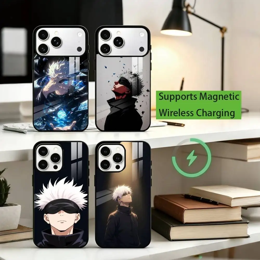 A-Anime Jujutsu Kaisen Satoru Gojo Phone Case For iPhone17,16,15,14,13,12,11 Plus,Pro Allows magnetic wireless charging