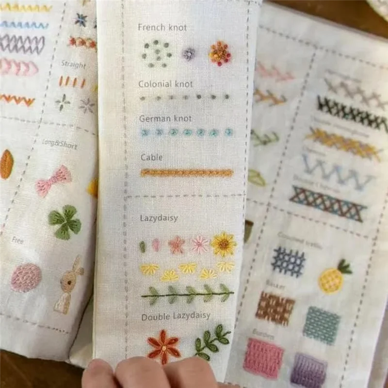 【Venda quente】livro de ponto diy, bordado de livro de ponto, presente de artesanato de bordado, com 24 pacotes de conjunto de fio de bordado, 86 pontas de costura