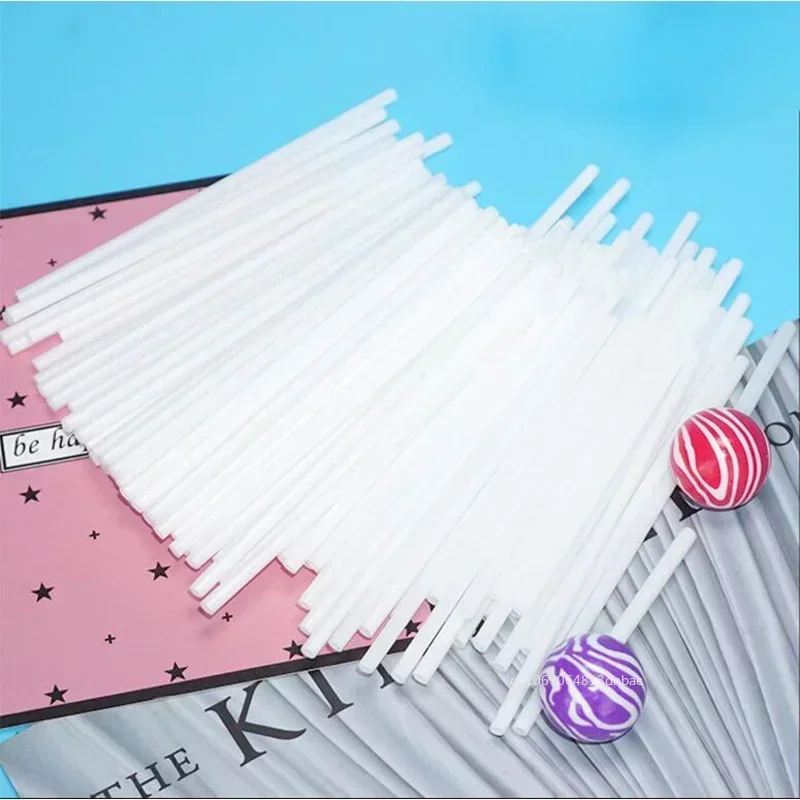 100Pc Plastic Lollipop Stick Safe White DIY Baking Accessories Mold Cake Chocolate Sugar Candy Lollypop Baking Tools Accessories