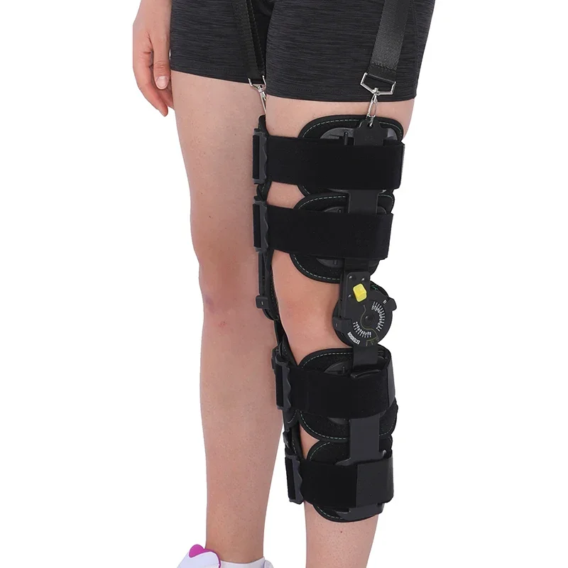 KM011 Professional Orthopedic Adjustable Knee Brace Hinged ROM Leg Support Protective Aluminum Cotton Nylon Material Arthritis