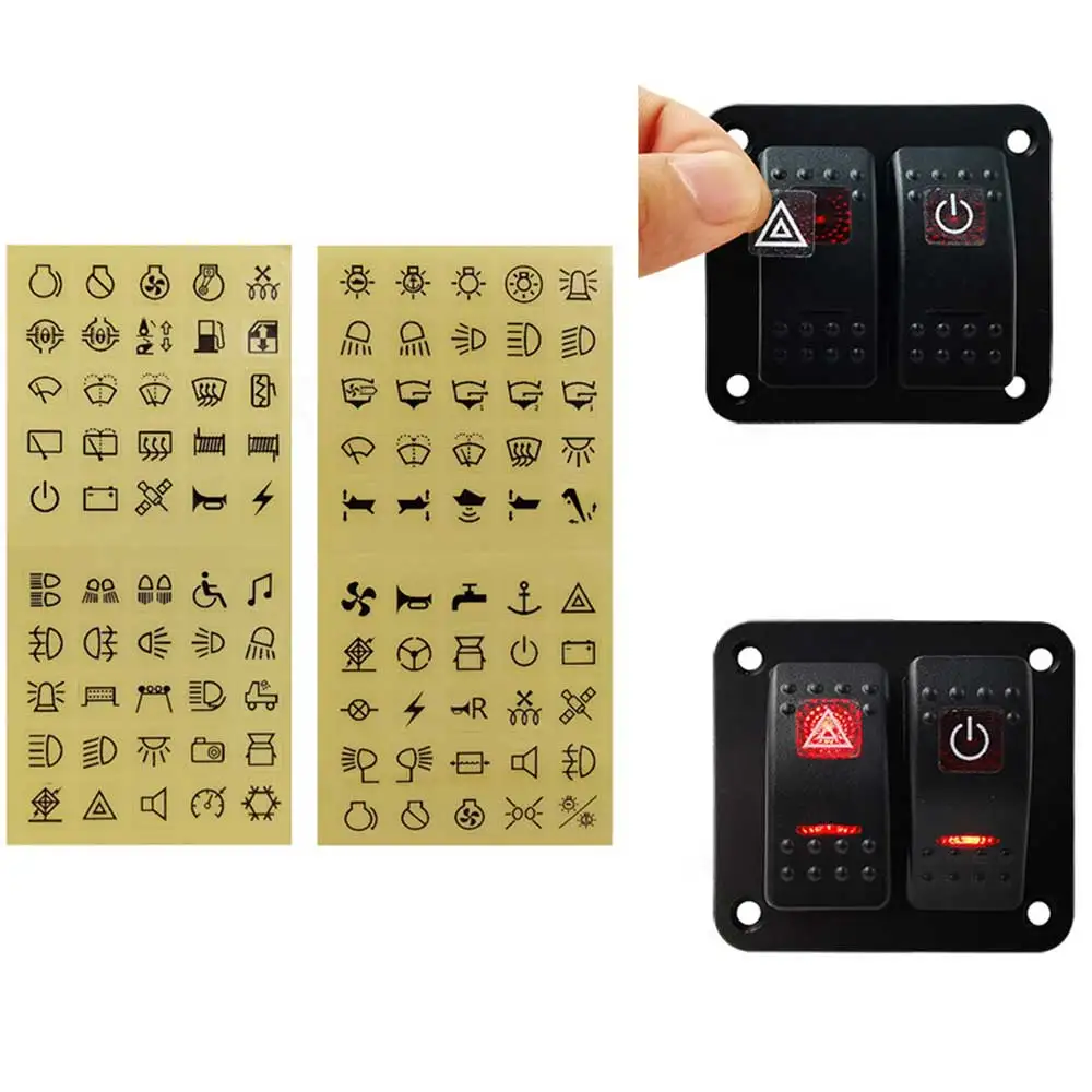 100/144pcs Car Instrument Panel Decoration Stickers Label Circuit Decal Car Multi-function Buttons Led Switch Lables Accessories