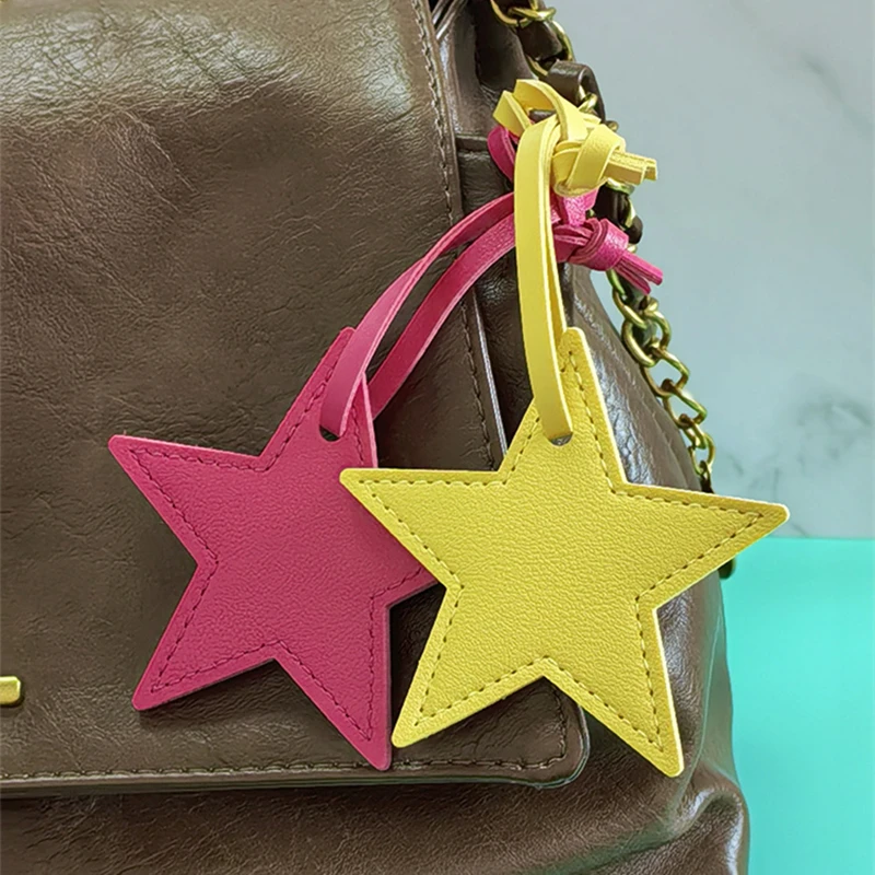 8 cm PU-Leder-Patch, fünfzackiger Stern, Schlüsselanhänger, Stern-Dekoration zum Verschönern von Taschen, Kleidung, Schlüsselband – Detail 18
