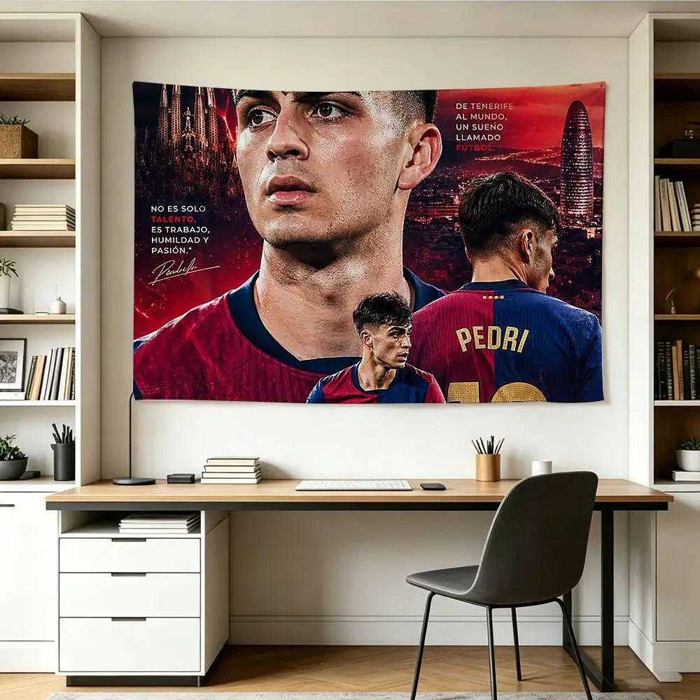 P-Pedri Spain Soccer   Flags Wall Hanging Background Art Banner for Bedroom Home Outdoor Decor