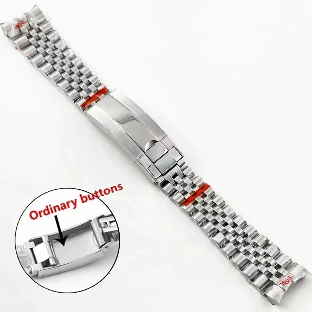 20mm Width 904L Solid Stainless Steel Watch Band Brushed Polished Oyster Bracelet Folding Buckle Glide Lock Clasp FOR RELOX SUB image 3