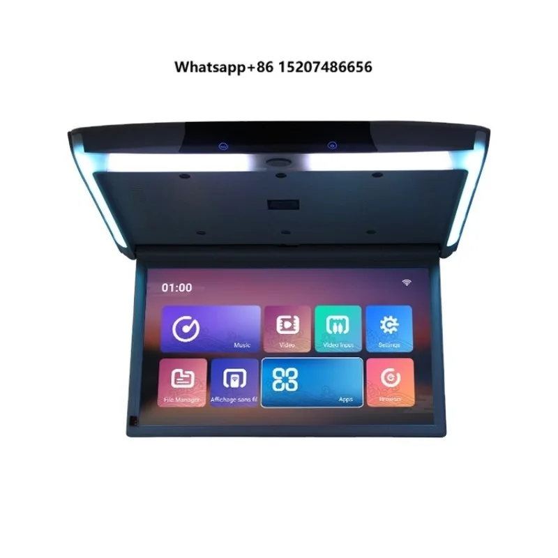 Car Roof  IPS 17.3 Inch Flip Down Screen Overhead Multimedia Video Ceiling Roof Mount Display Car Tv Play Android