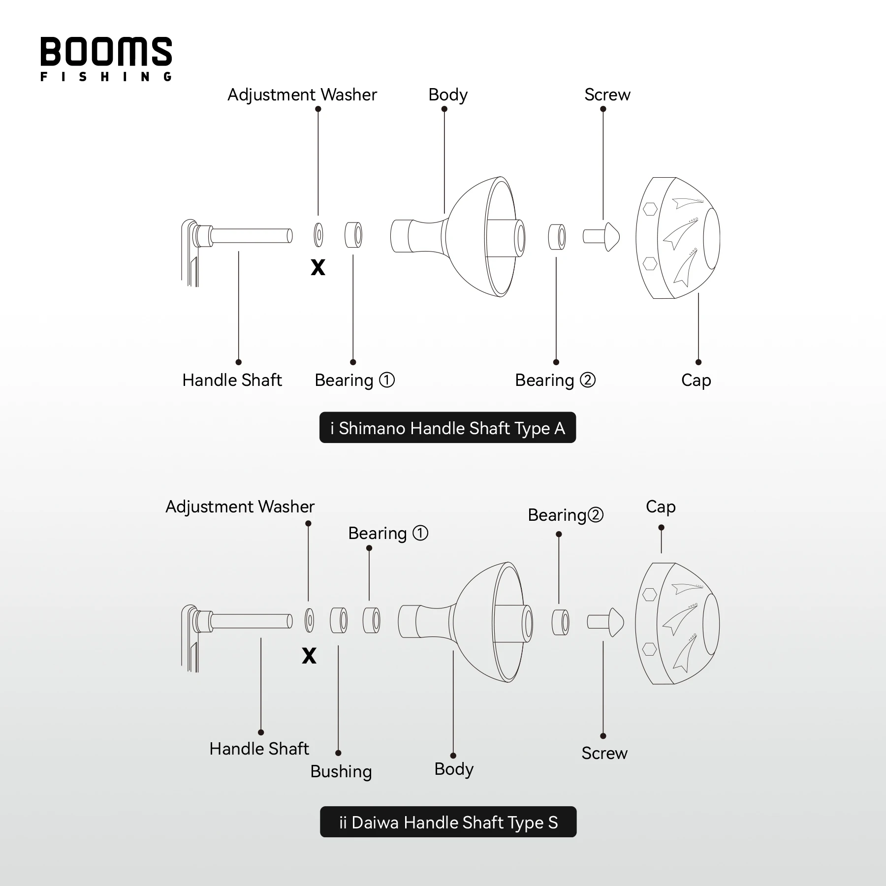 Booms Fishing K01 New Fishing Reel Handle Knob for Daiwa Shimano Spinning Reel for 1000-6000 Diamete 35-41mm Aluminum Alloy Knob