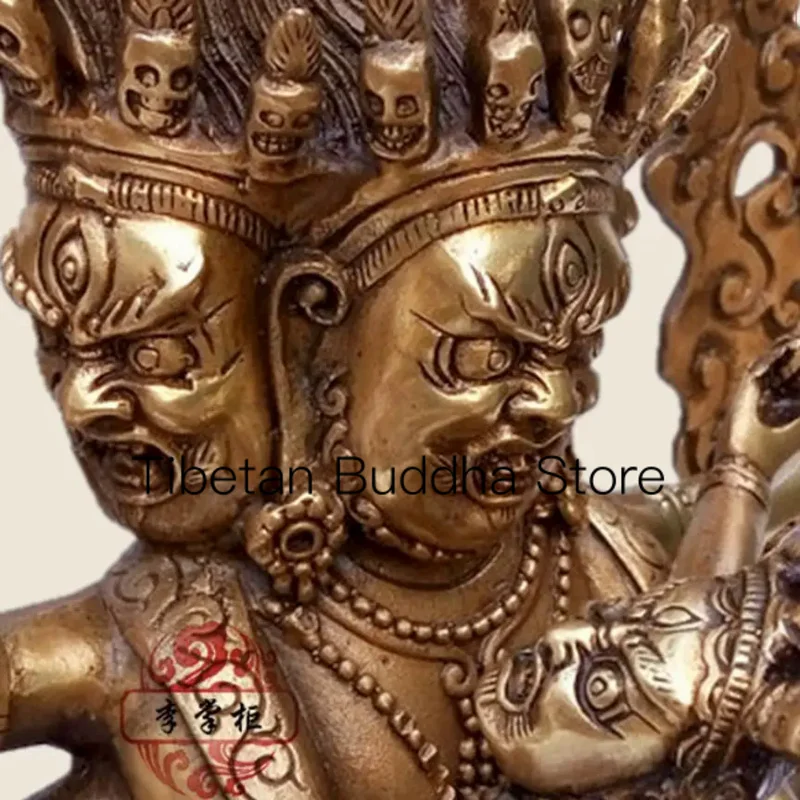 25cm Tibetan Esoteric Pure Copper Horse Head Mingwang Buddha Statue Angry Horse Head Guanyin Protector Vajra Pendant