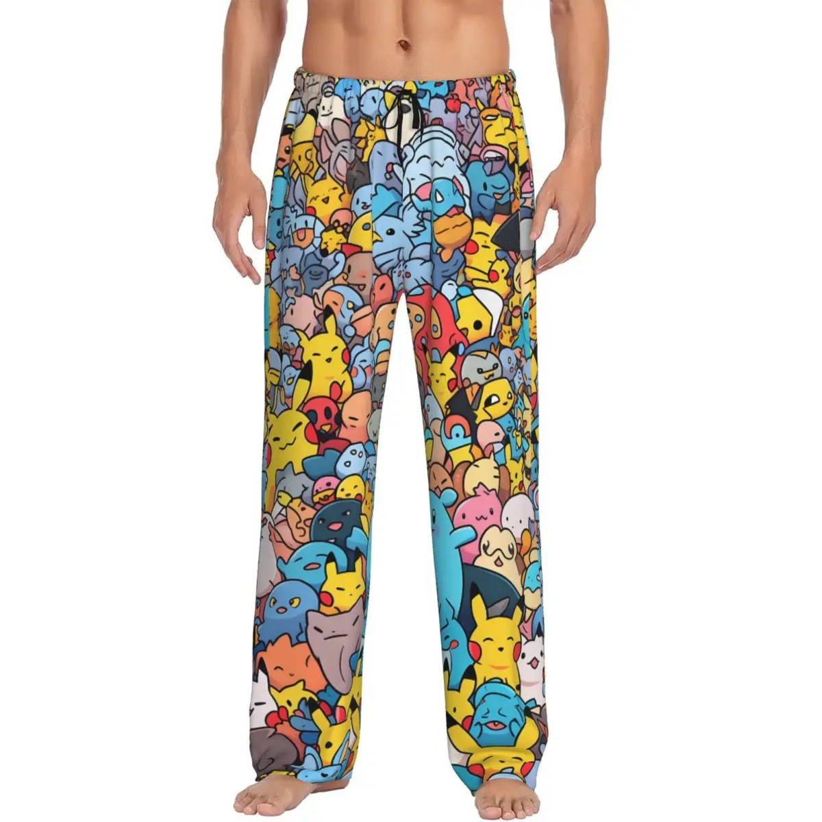 

Custom P-Pikachus Pajama Pants Men Series Video Games Lounge Sleep Drawstring Sleepwear Bottoms with Pockets
