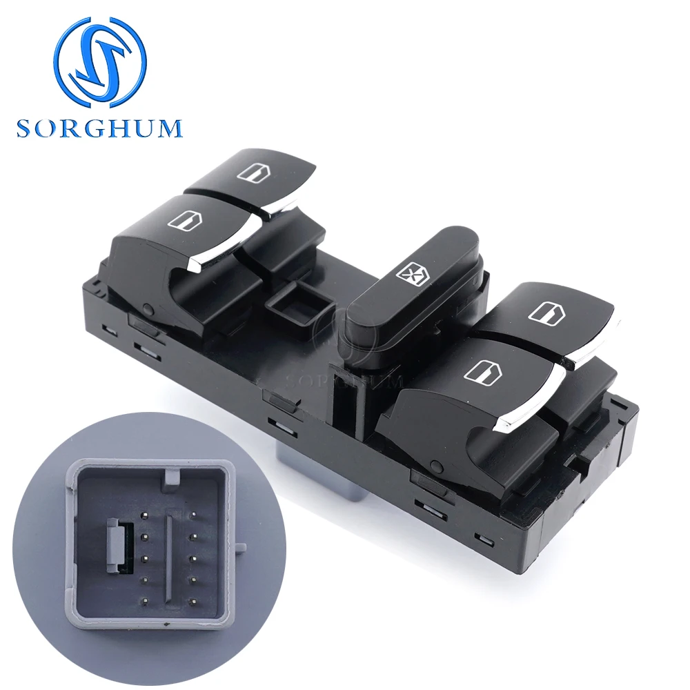 SORGHUM 5ND959857 Power Window Headlight Switch Control Button For VW Jetta Tiguan Golf GTI MK5 MK6 Passat B6 Seat Leon MK2 5ND