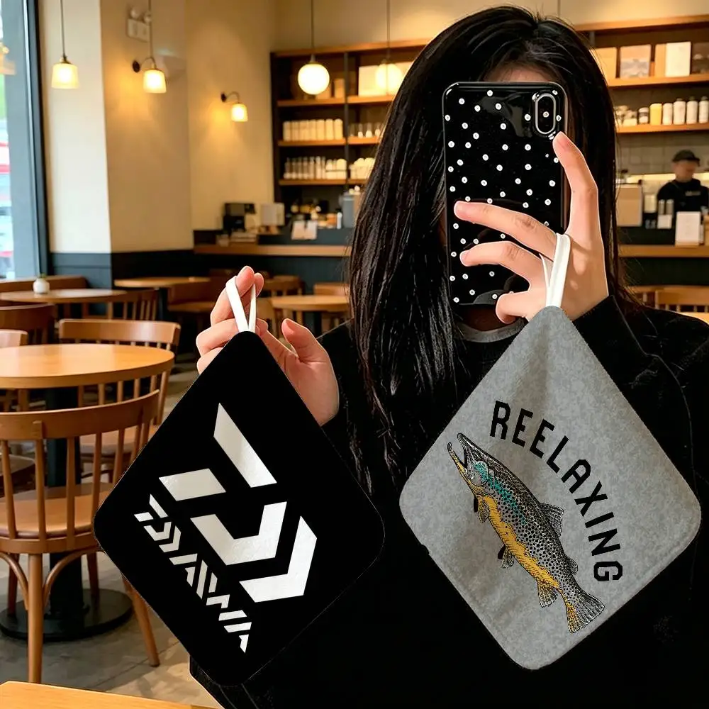 D-DaiwaS Fishing Logo  Anime Polyester Hanging Kitchen Hand Towel Durable Wear Resistant  Versatile Use Throughout Home