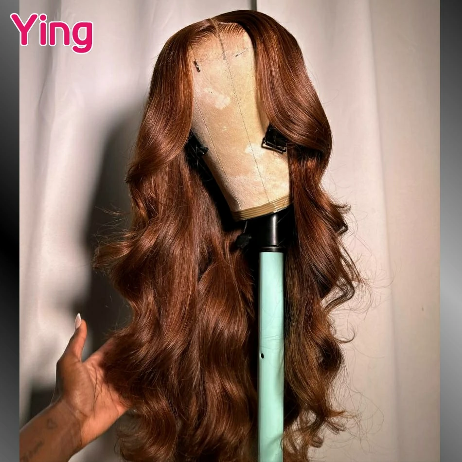

34 36 Inch Body Wave 13x4 13x6 Lace Frontal Human Hair Wig Chocolate Brown PrePlucked Brazilian 200% 5x5 Closure Wigs For Women