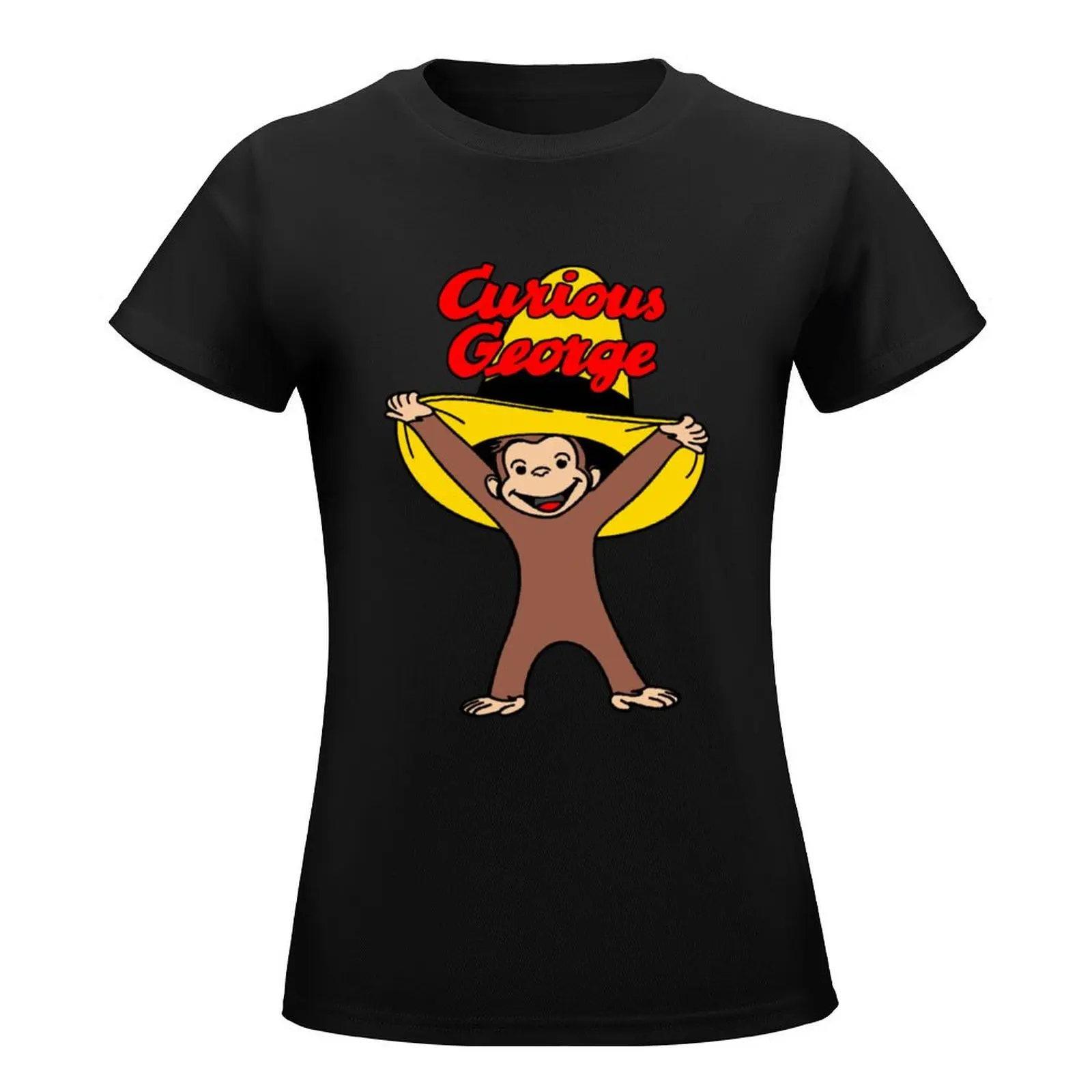 Curious George In The Yellow Hat T-Shirt Aesthetic clothing oversized funnys Women tops