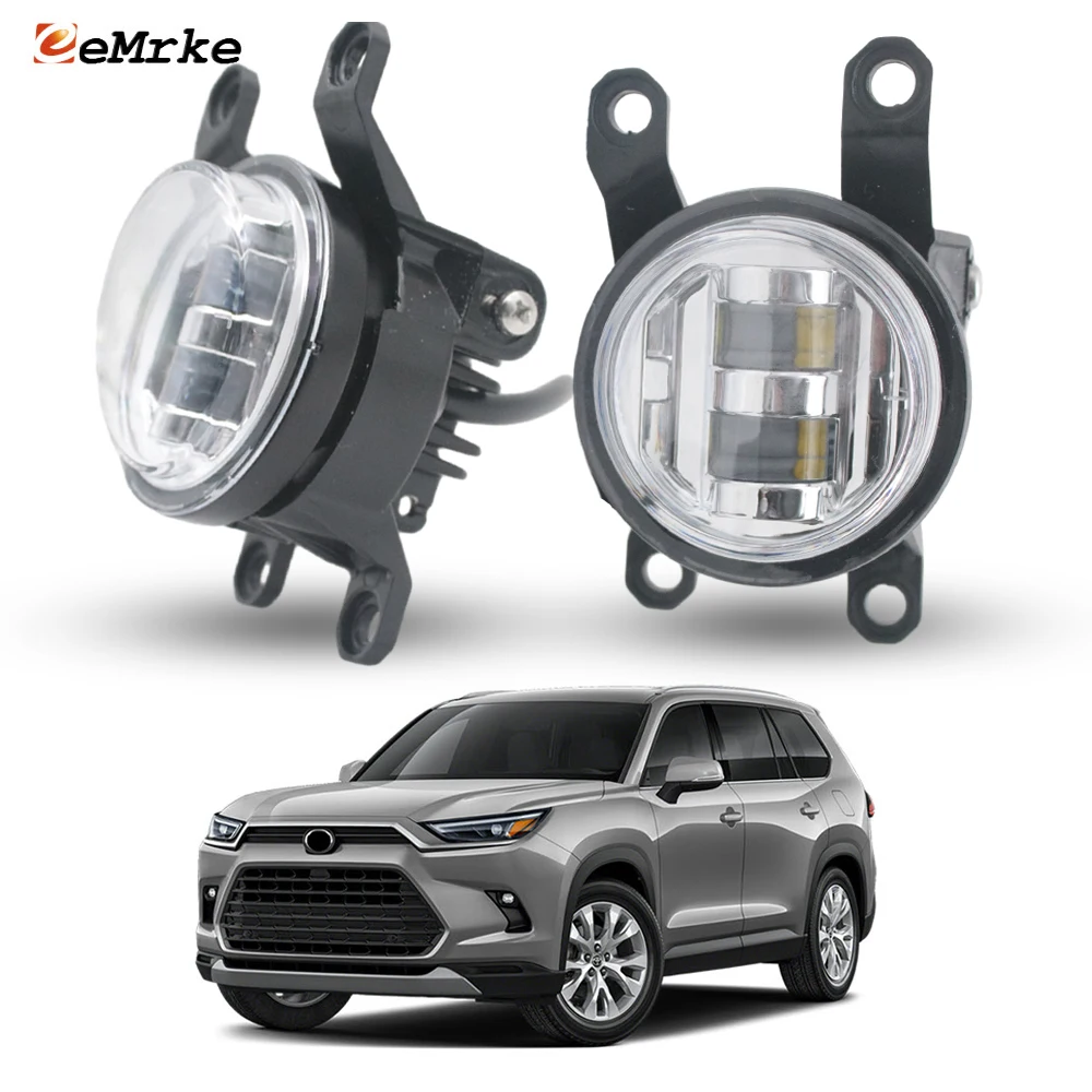 

Модернизированные светодиодные противотуманные фары с линзой и функцией Plug and Play, 30 Вт, для Toyota Grand Highlander 2023-2026, белые/желтые, простая замена