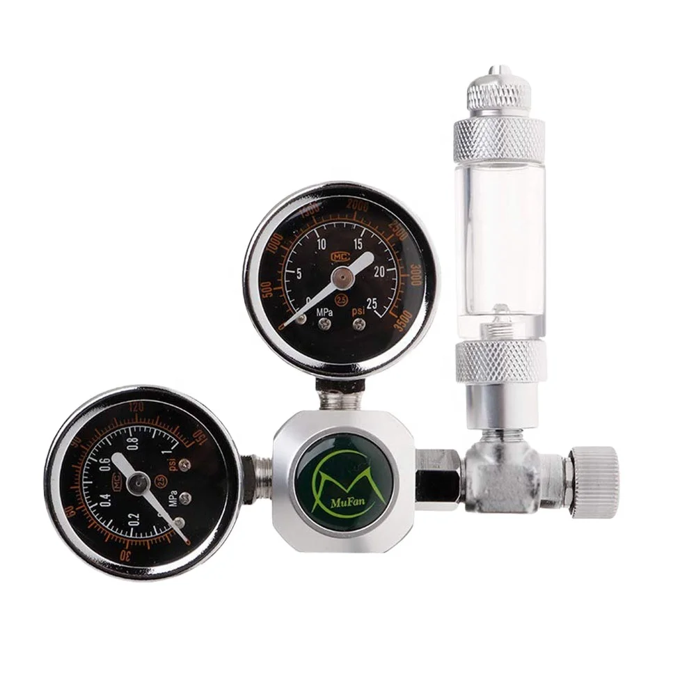 

Aquarium Co2 Regulator With Check Valve Bubble Counter Magnetic Solenoid Valve Mufan Aquarium Co2 Pressure-reducing Valve