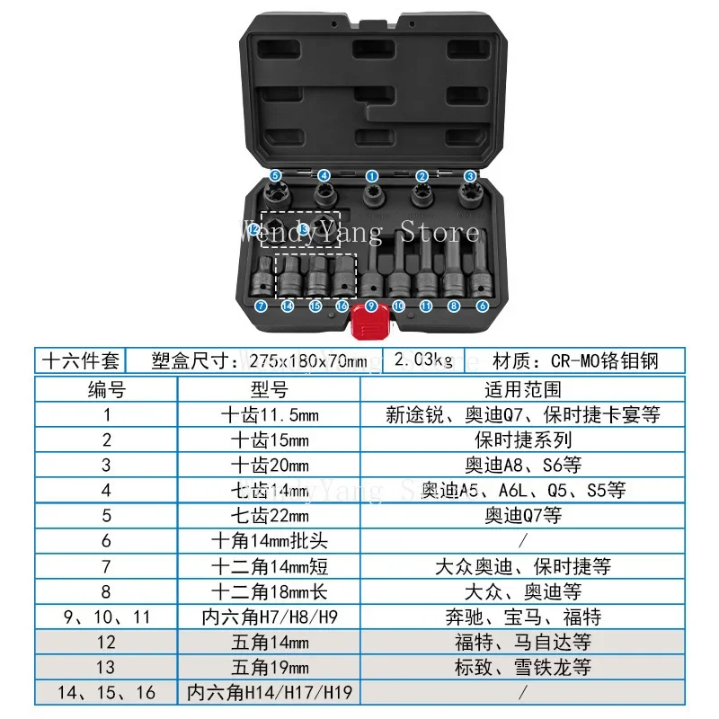 For Volkswagen, Audi, Mercedes Benz, Cayenne, Brake Calipers, Cylinder Screws, Disassembly Special Socket Screwdriver, Automotiv