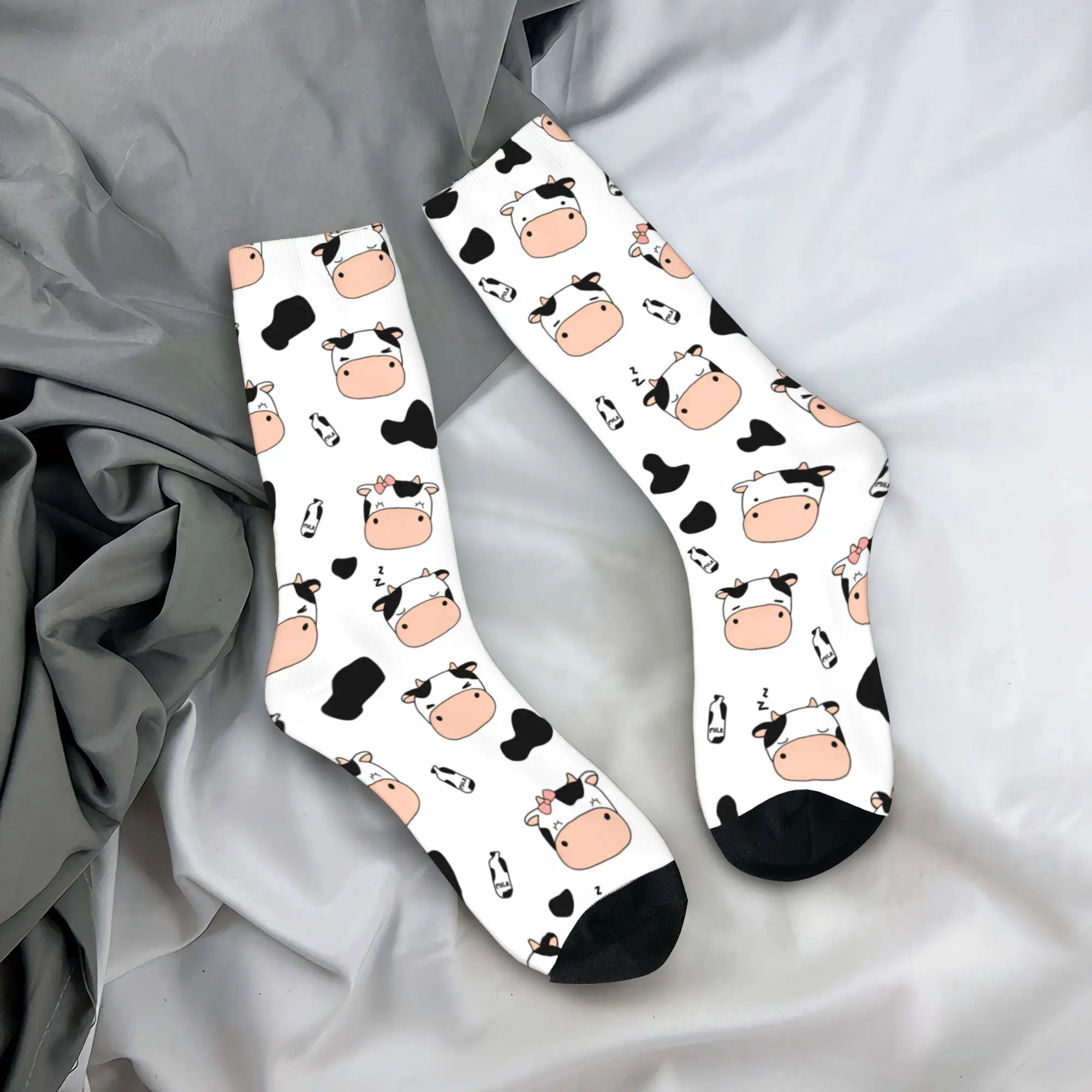 

Мужские носки, чулки с изображением коровы и животных, нескользящие мягкие носки, зимние спортивные носки в стиле Харадзюку с дизайном на открытом воздухе