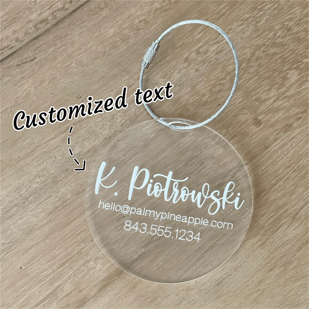 1PCS Custom Acrylic Luggage Tag Personalized Name Letter Address Number Mailbox Luggage Tag Travel Gift Customized Luggage Tag view 5