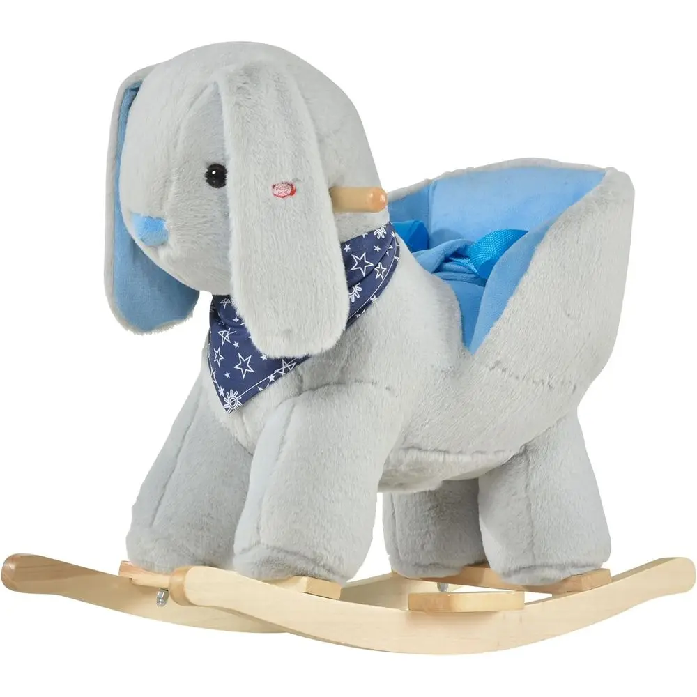 

Rocking Bunny Ride-On Toy with Music & Soft Fabric for 18-36 Months Old