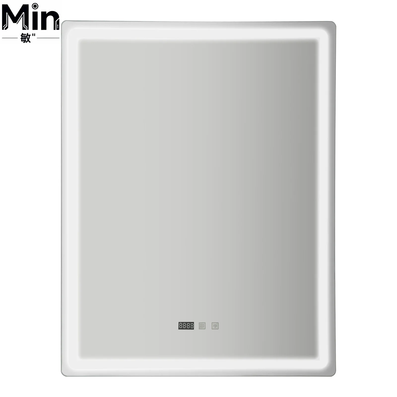 Wall Mount Rectangular Smart LED Bathroom Mirror Defogging Infinite Dimming LED Light Vanity Mirror for Bathroom