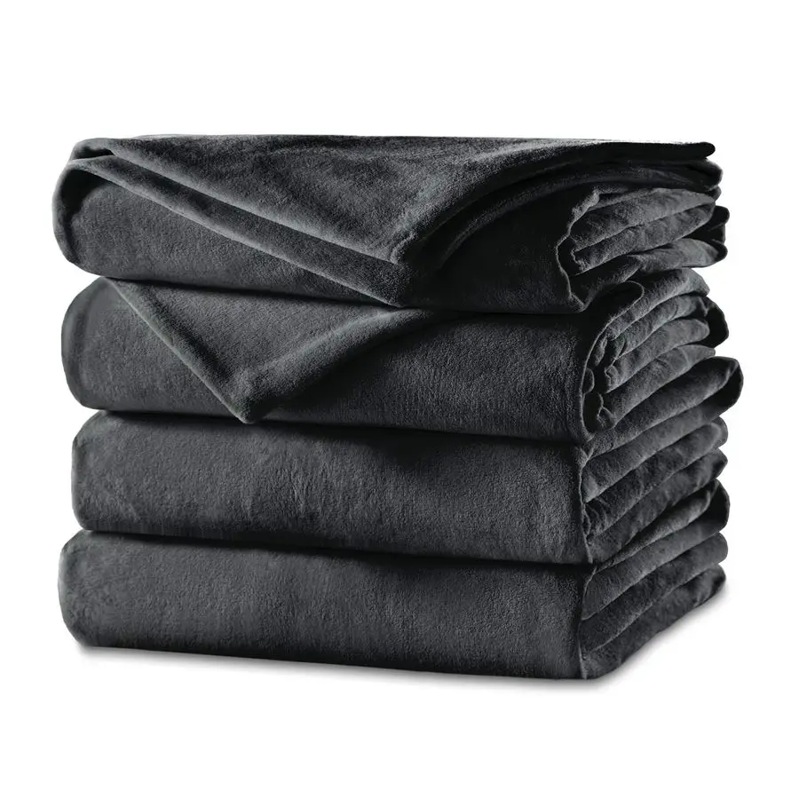 

Heated Blanket Velvet Plush, 10 Heat Settings, Slate, Queen BSV9GQSR82512A44
