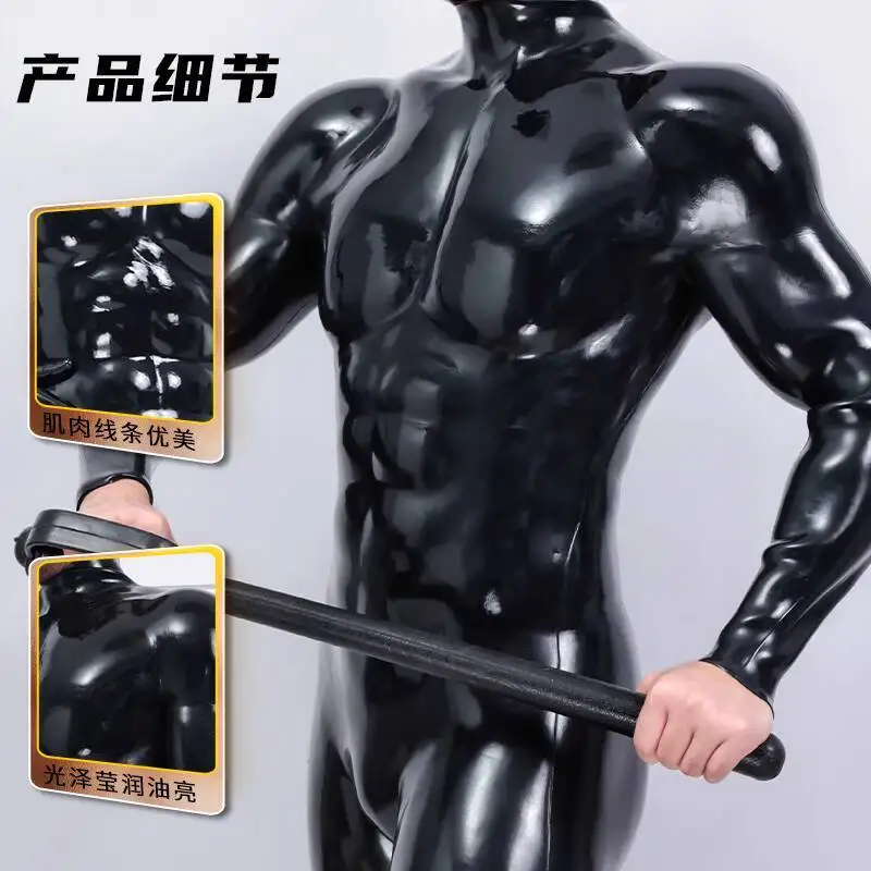 

Muscle Suit Smitizen, черный винил Mecha, черный глянцевый цельный силиконовый костюм, латексный костюм, блестящий латекс