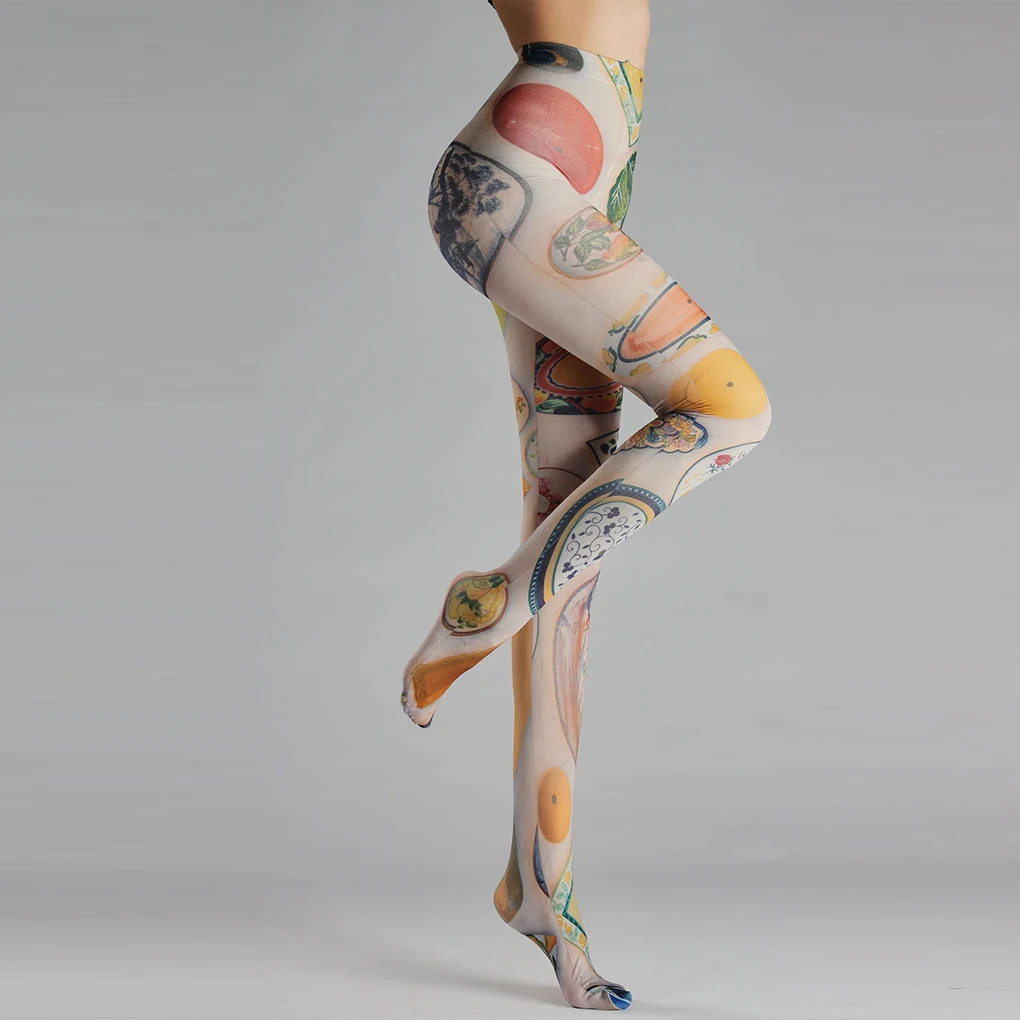 2026 1 قطعة Harajuku الوشم نمط جوارب طويلة الإناث موضة تخزين السراويل الحفلات للنساء جوارب طويلة لوليتا لطيف Kawaii الجوارب