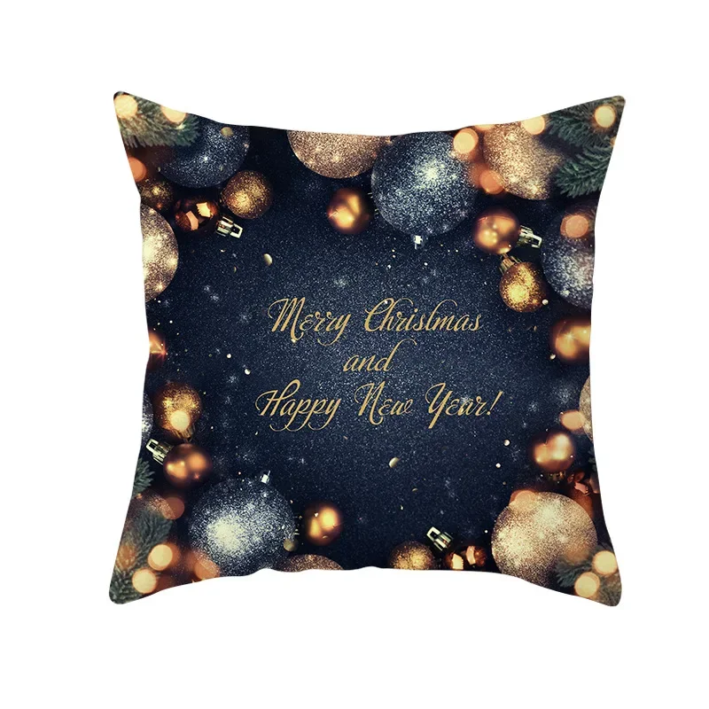 Funda de cojín navideña dorada y negra, funda duradera latable, novedad de 2026, adorno para el hogar, decoración navideña de