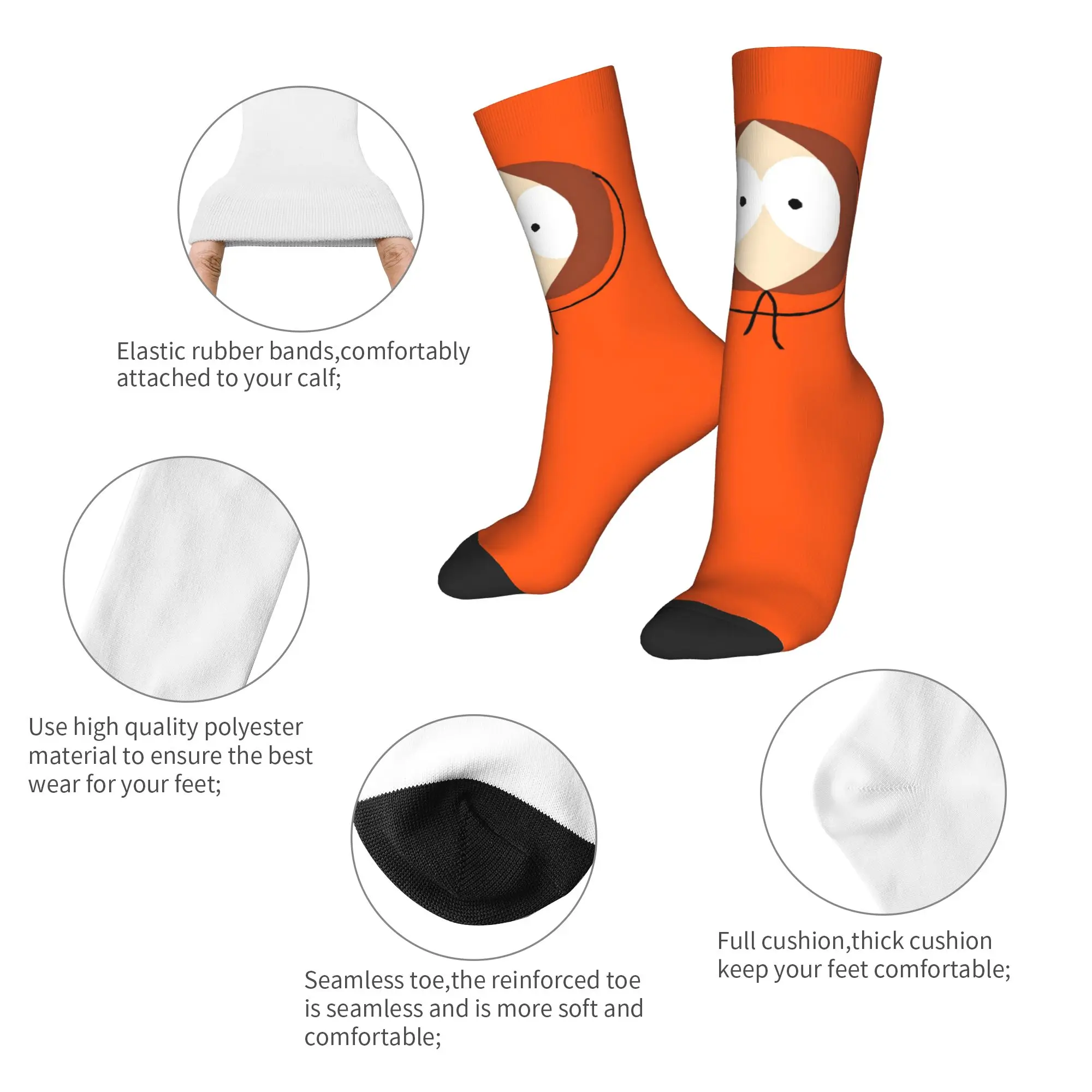 Custom Kenny McCormick Men Women Crew Socks Unisex Fun Comic S-southpark Spring Summer Autumn Winter Dress Socks