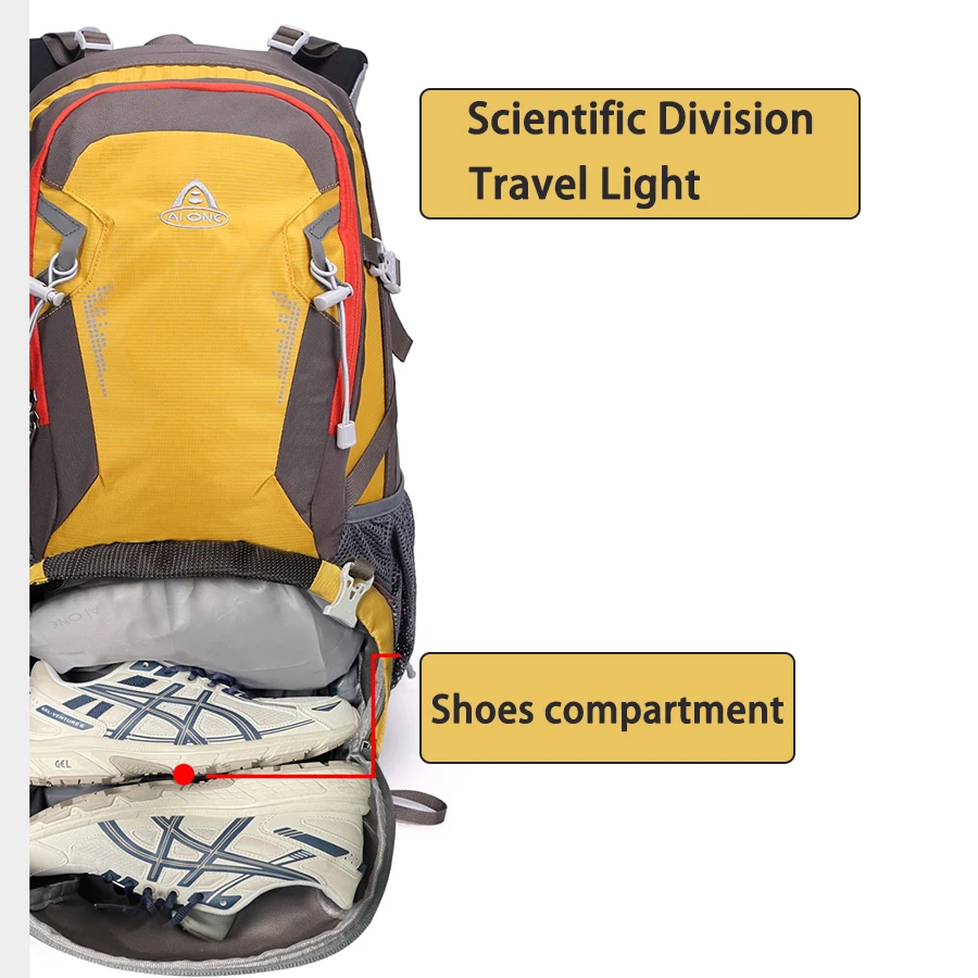35L Outdoor Travel Hiking Backpack Climbing Backpack With Raincover for Men Women Framed Sports Trekking Camping Bag Daypack