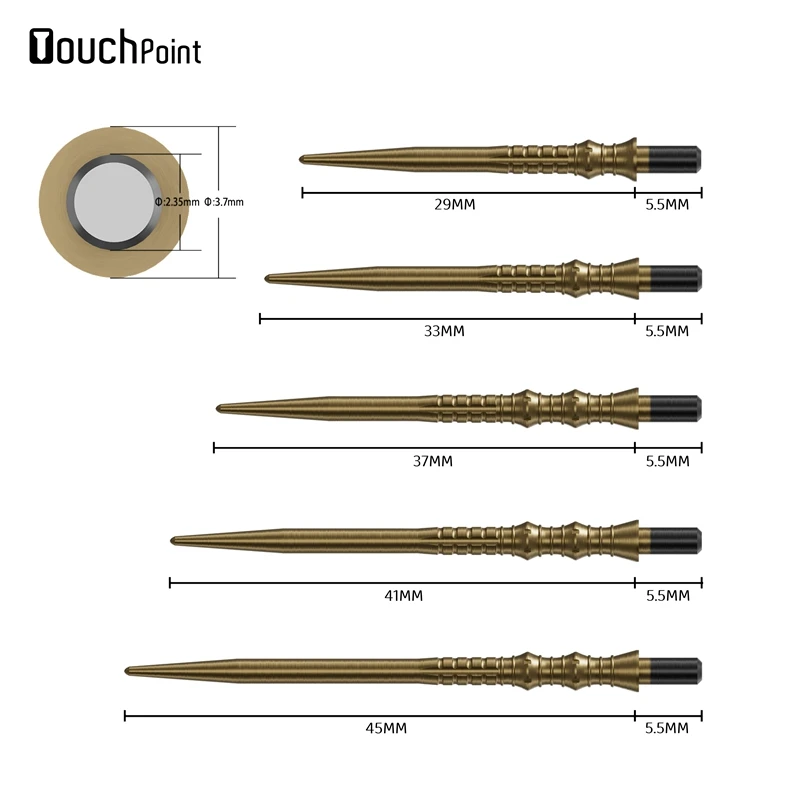 CUESOUL TOUCH POINT II Replacement Dart Steel Points,Collar Design,Pack of 3pcs-PEAK/SHARK