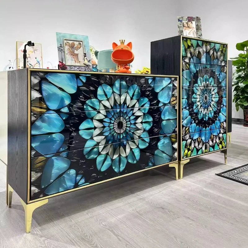 

Luxury Home Cabinet Living Room Storage Bathroom Wooden Cabinet Nordic Modern French Meuble De Rangement Bedroom Furniture